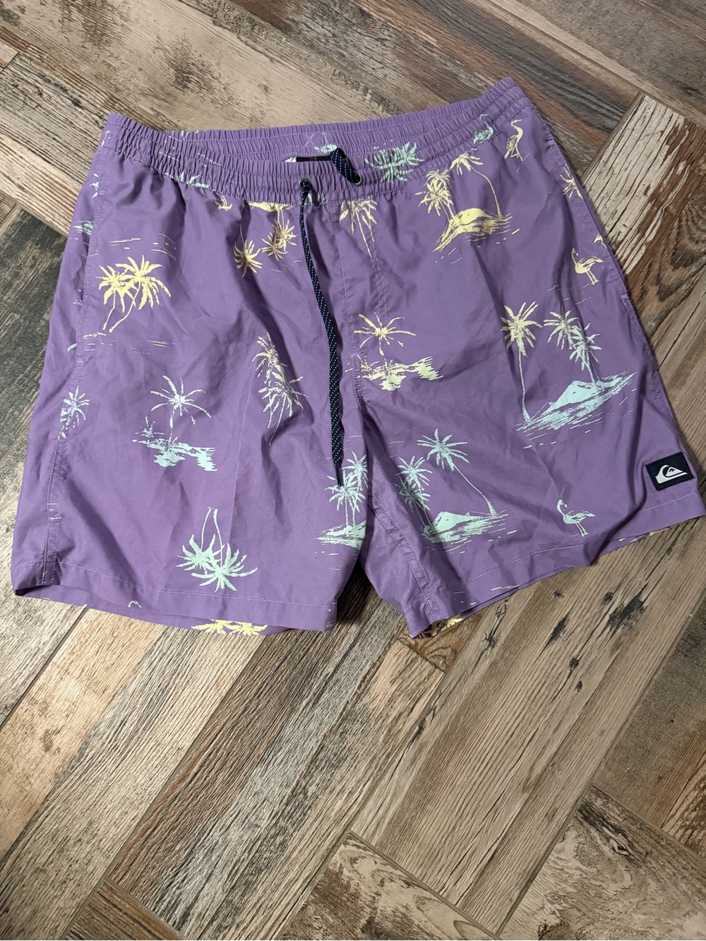 Quiksilver Purple Tropical Print Swim Shorts